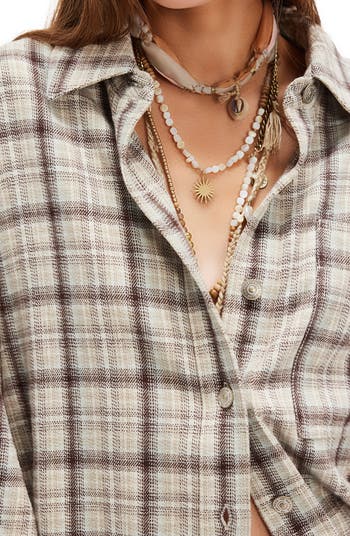 Ashley Oversize Plaid Cotton Button-Up Shirt