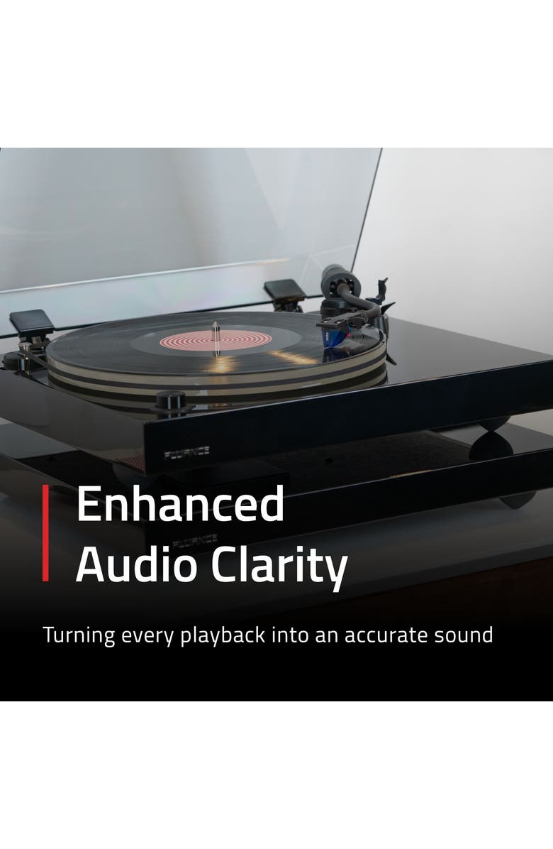 Fluance IB40 Turntable Isolation Base Anti-Vibration Wood Platform, Bubble Level, Alternate, color, Piano Black