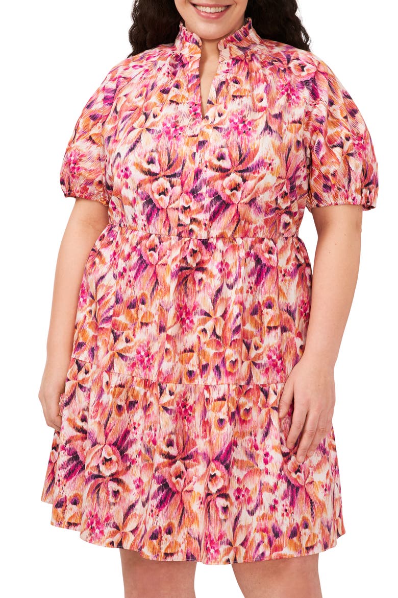 Printed Tiered Dress, Alternate, color, NEW IVORY FLORAL