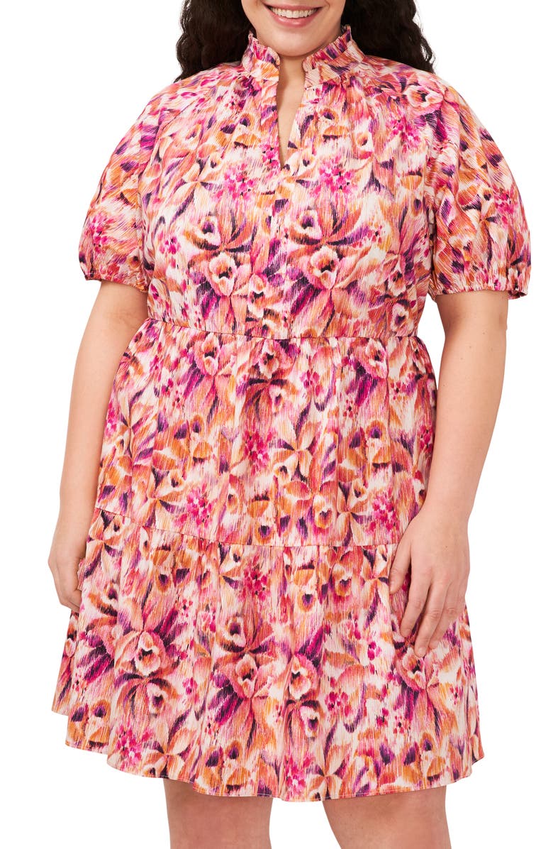 CeCe Printed Tiered Dress, Alternate, color,