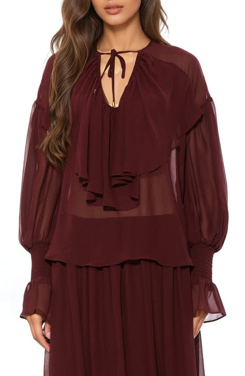 SERELISE RUFFLE DRAPED BLOUSE