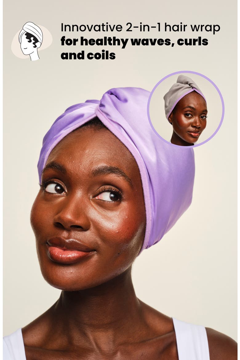 Dual Sided Hair Wrap, Alternate, color, LILAC/ GREY