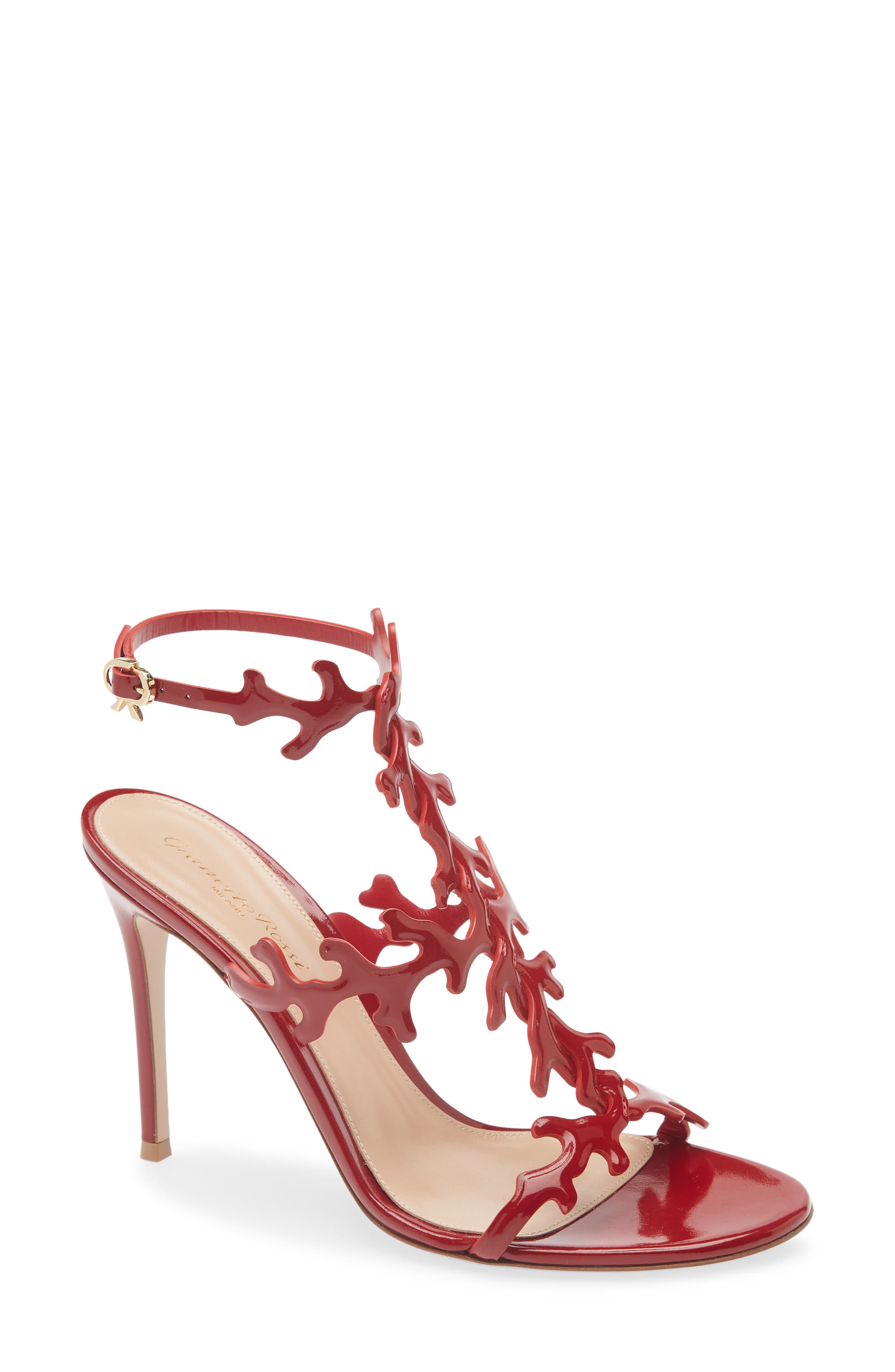 Gianvito Rossi Ocean Ankle Strap Sandal, Main, color, Rouge