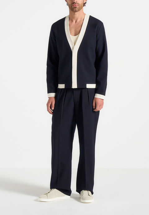 Clovis Tailored Cardigan With Contrast Placket