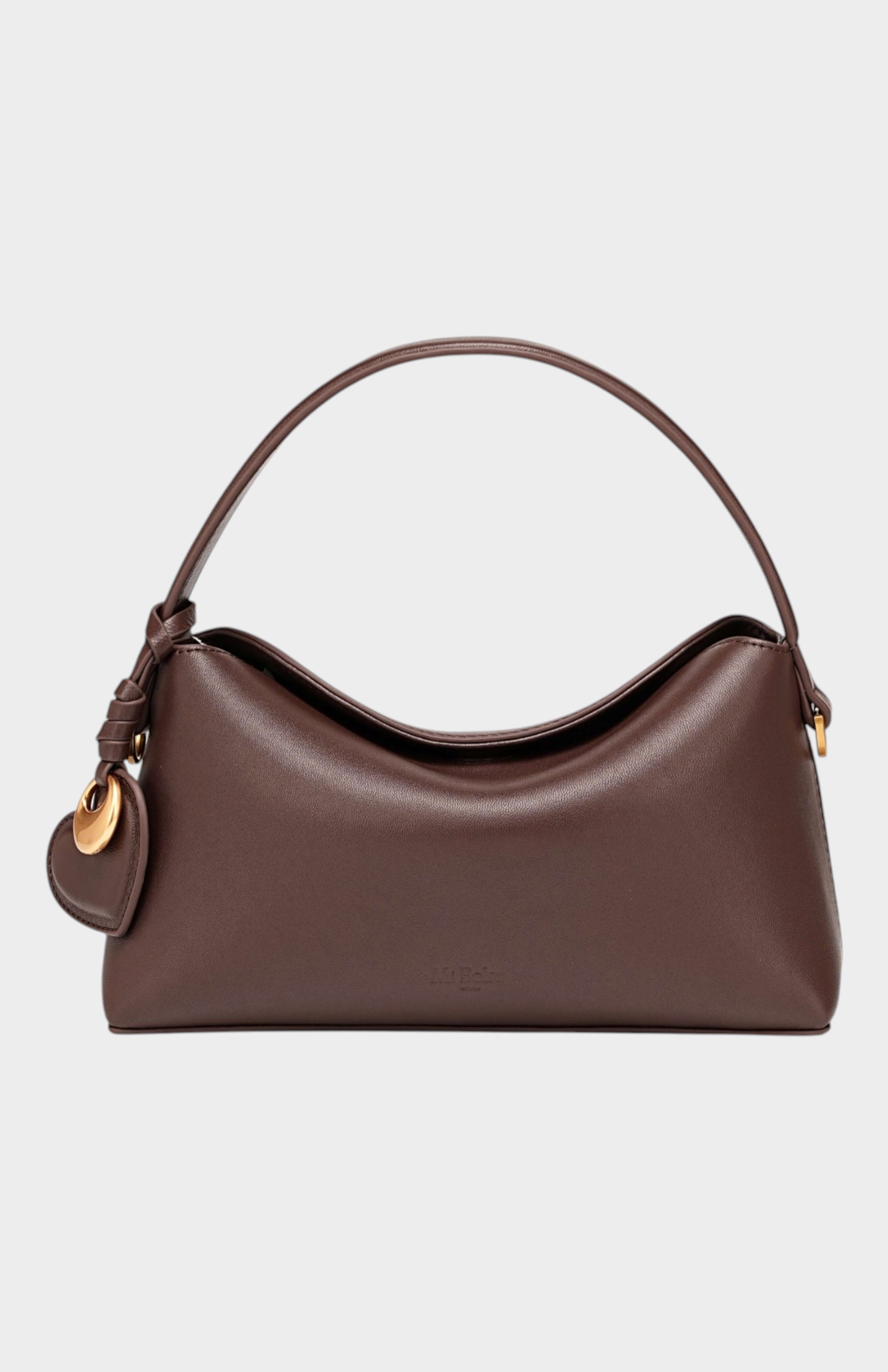 Camilla Genuine Sheep Leather Top Handle  Bag, Main, color, Mocha