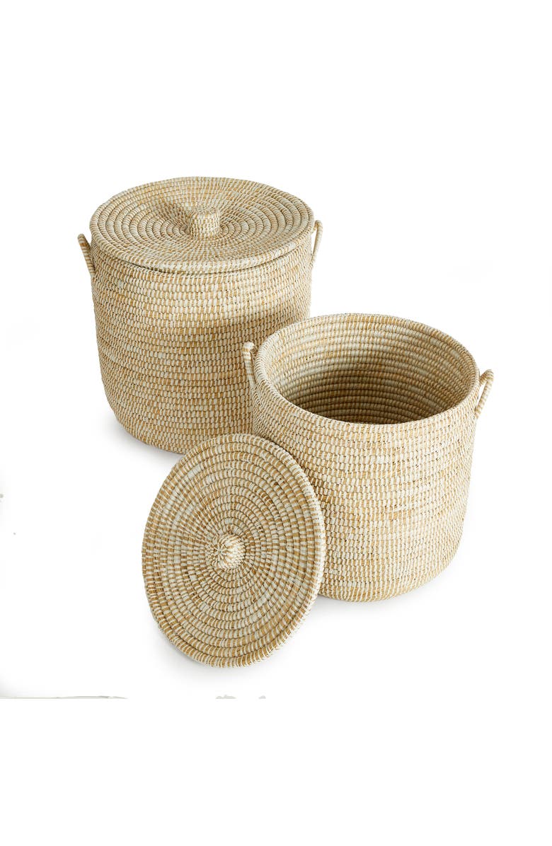 Napa Home & Garden Rivergrass Hamper Baskets With Lids Set of 2, Alternate, color,