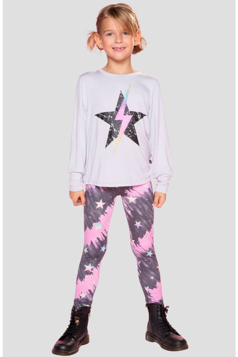 Kids' Peace Love Rainbow Graphic Long Sleeve Tee, Alternate, color, ICE GREY