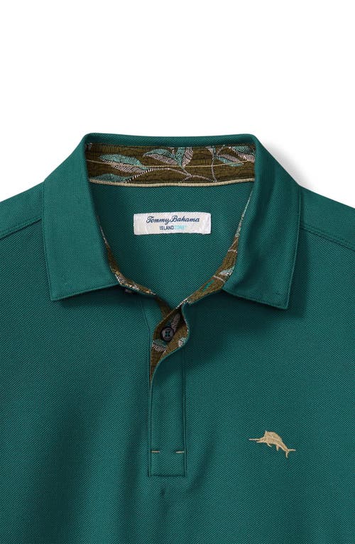 Tommy Bahama Vintage Vines Long Sleeve Five O'clock Islandzone® Piqué Polo In Blue