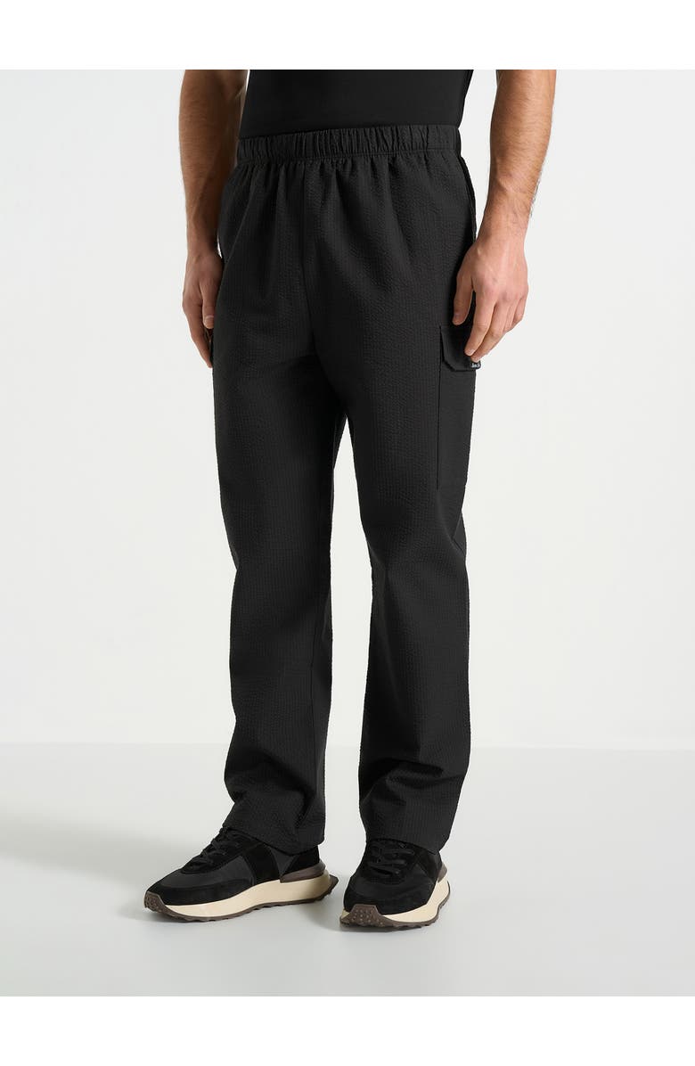 Manière De Voir Rayan Textured Cargo Trousers, Main, color, Black