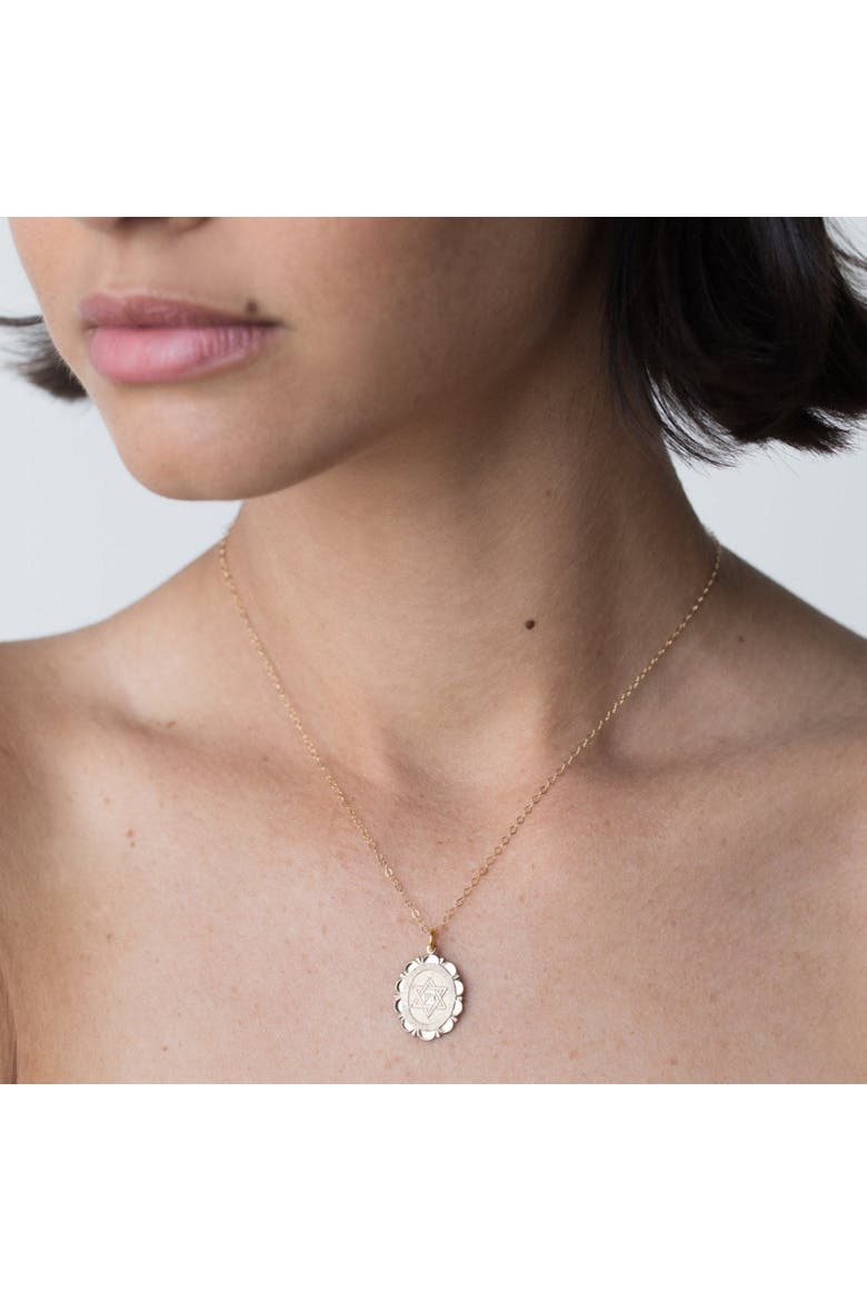 Star Of David Gold Charm Necklace, Alternate, color, Gold