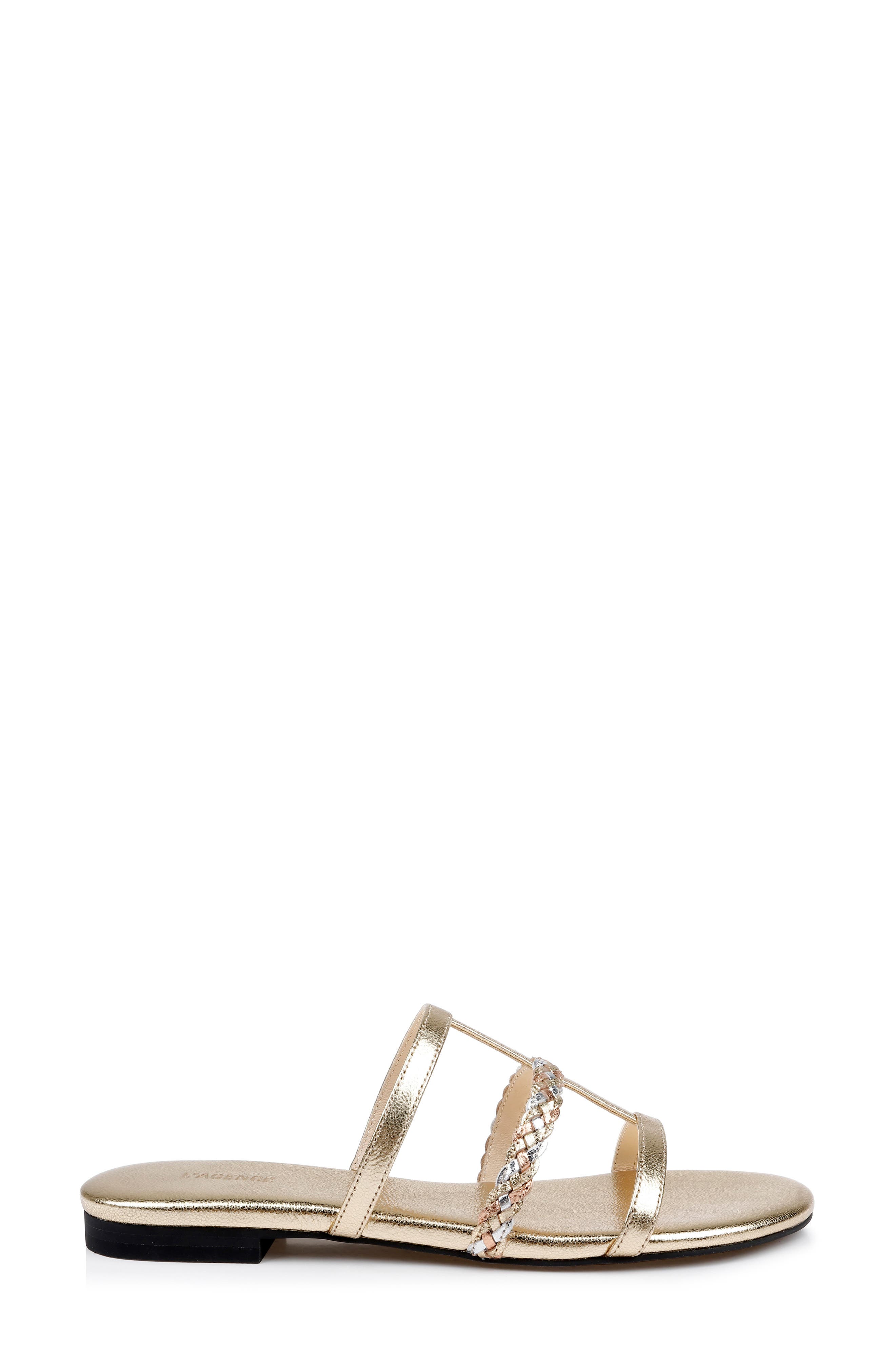 Hennie Slide Sandal, Alternate, color, GOLD MULTI LEATHER
