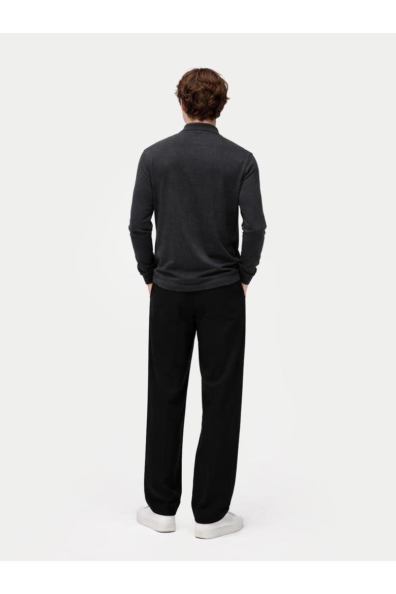 Men's Cashmere Silk Polo, Alternate, color, charcoal