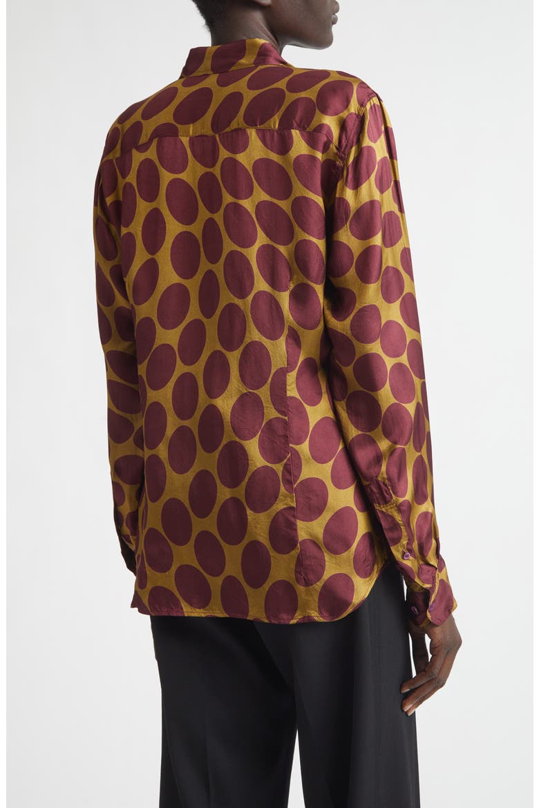 Chowy Fountain of Eggs Print Twill Button-Up Shirt, Alternate, color, CAMEL