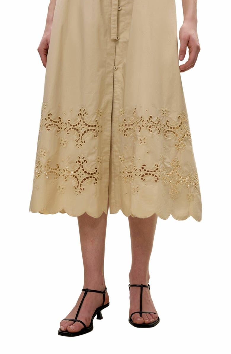 Rebecca Taylor Raquel Twill Dress, Alternate, color, Latte