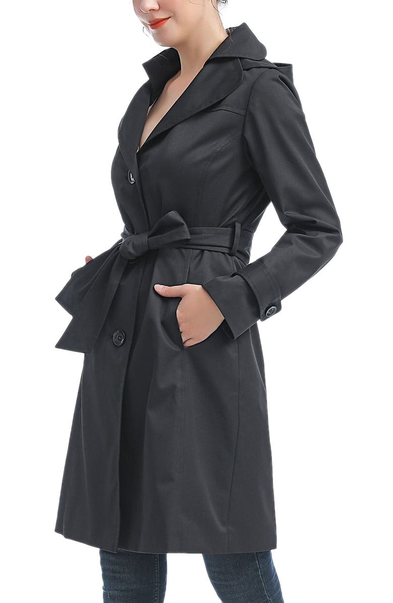 Kimi & Kai Adel Hooded Trench Coat, Alternate, color, Black