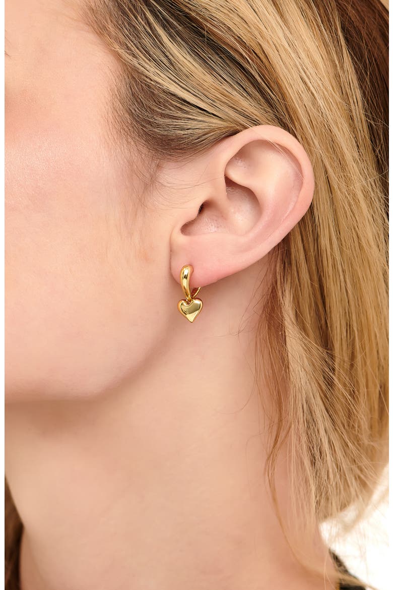 Sweet Heart Hoop Earrings, Alternate, color, GOLD