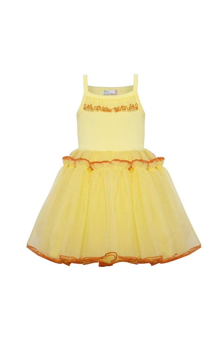 Mini Celebrities Belle Strappy Tulle Dress, Alternate, color, Sunshine Yellow