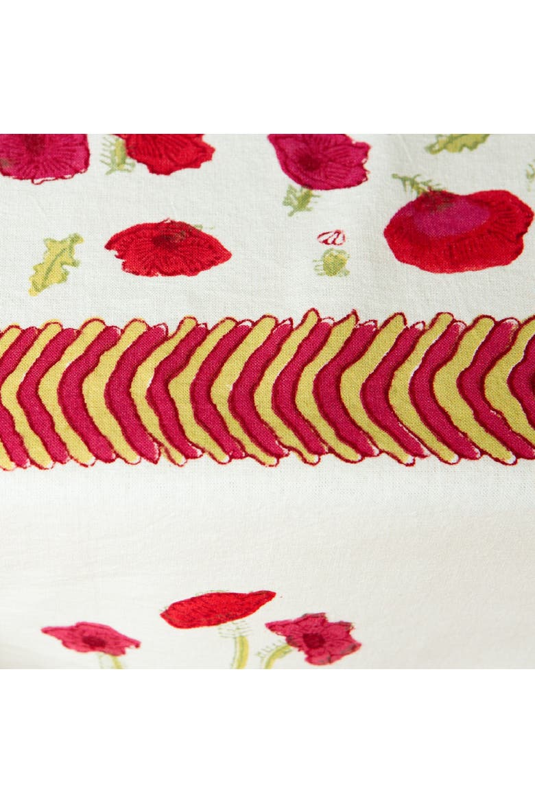 Poppies Tablecloth, Alternate, color, Red/Green 90" x 90"