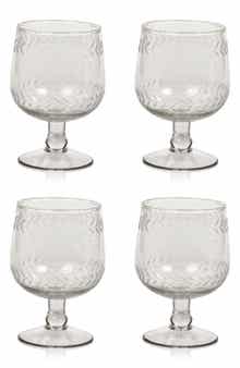 Zodax Tuscan Etched Set of 4 Wine Glasses