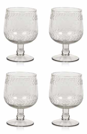Tuscan Etched Set of 4 Wine Glasses