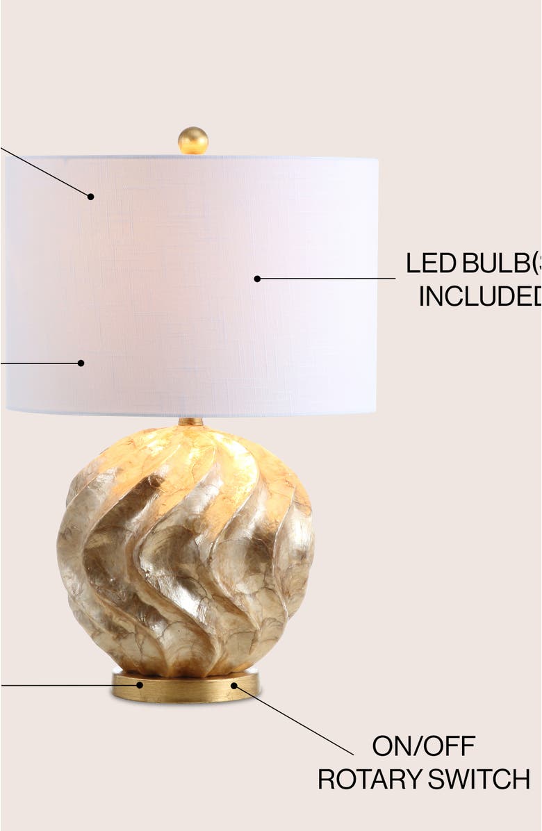 JONATHAN Y Versailles Sphere Sea Shell LED Table Lamp, Alternate, color,