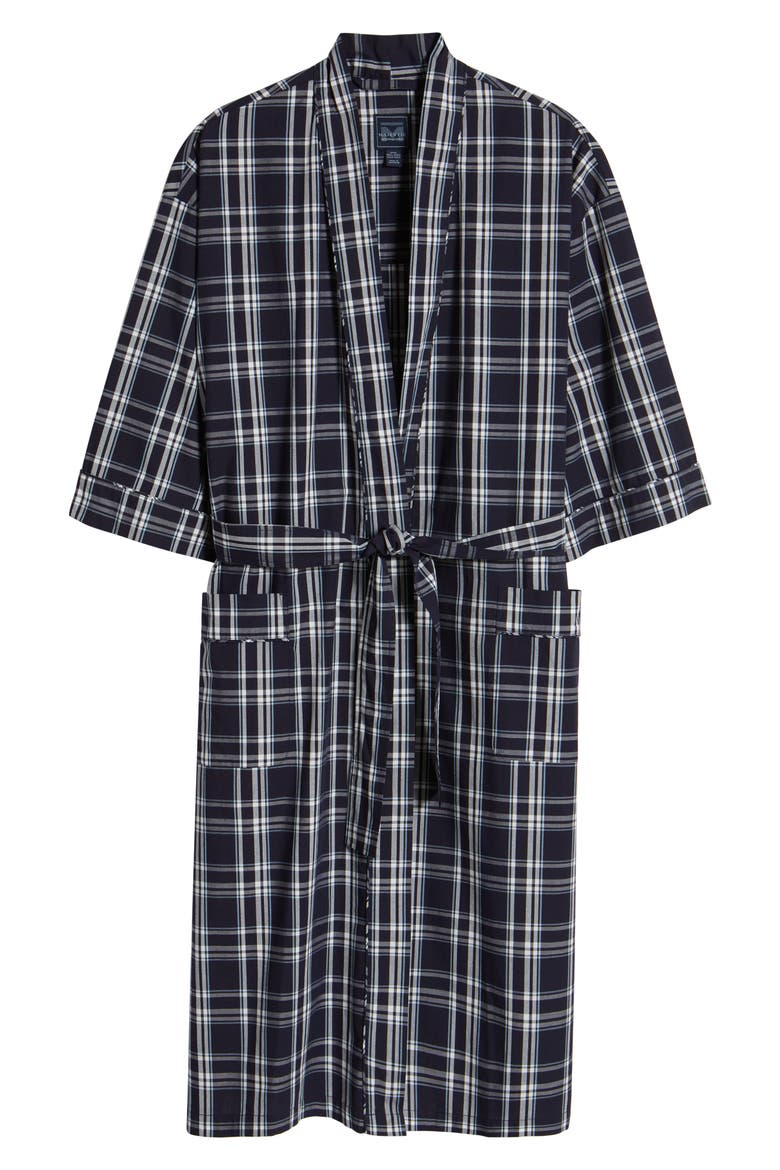 Plaid Cotton Oxford Cloth Robe, Alternate, color, SHADE