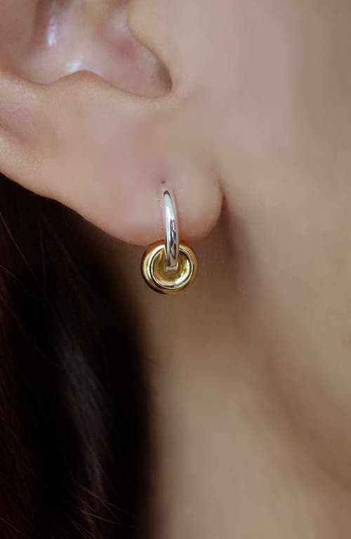 Argento Vivo Sterling Silver Mini Two-tone Interlock Hoop Earrings In Multi
