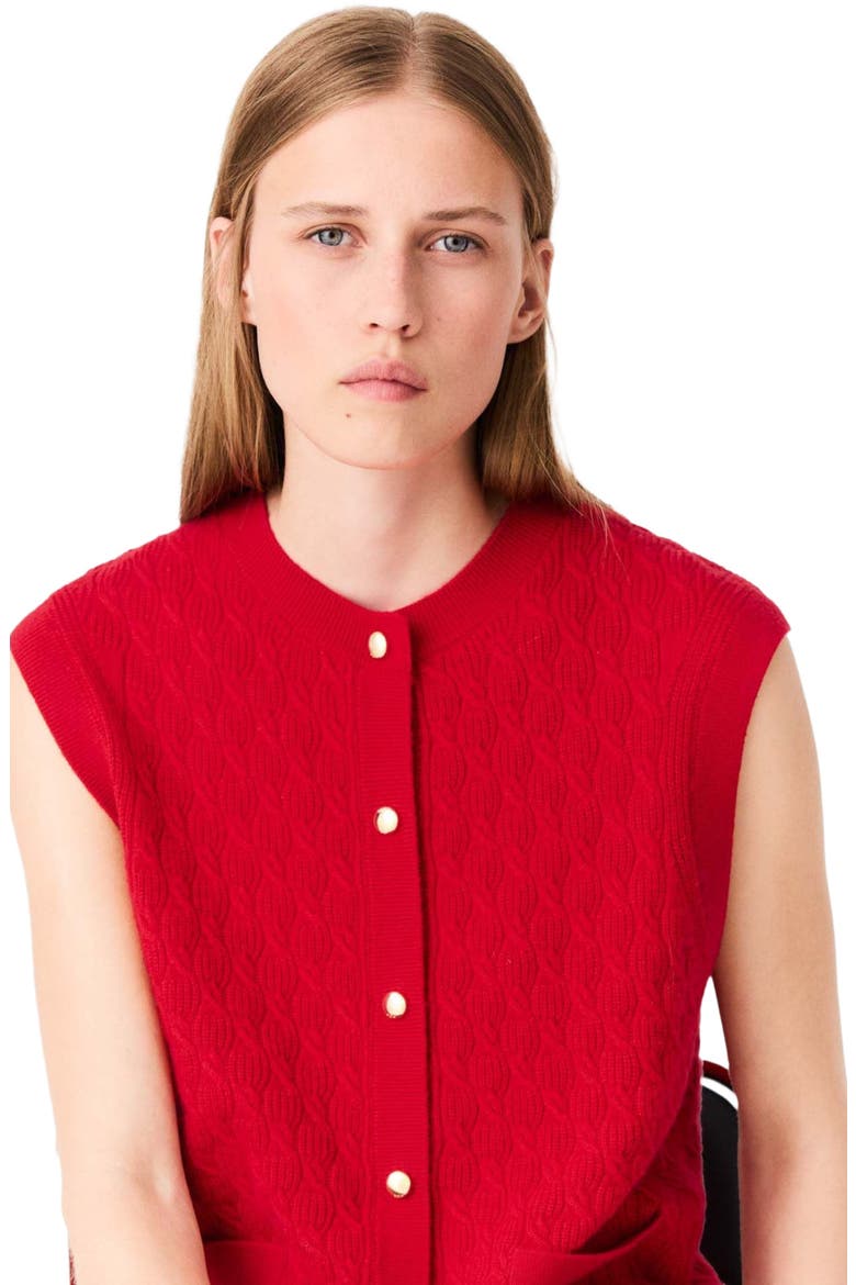 Sleeveless knit top, Alternate, color, Red