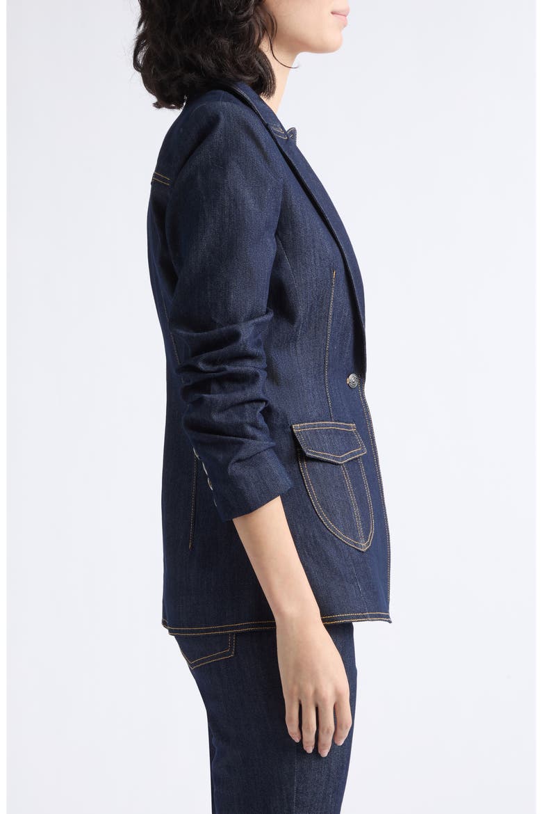 Louisa Cotton Blend Jacket, Alternate, color, INDIGO