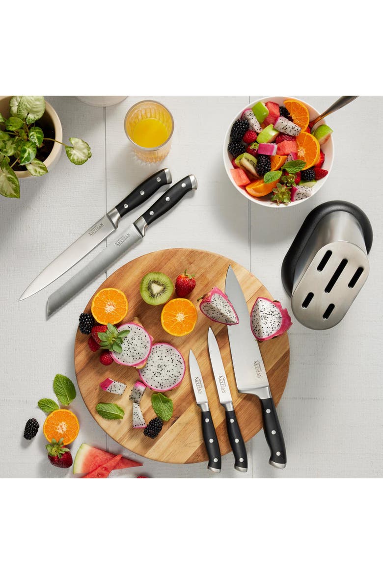 ARTISAN Stahl 6-Piece knife block, Alternate, color, Black