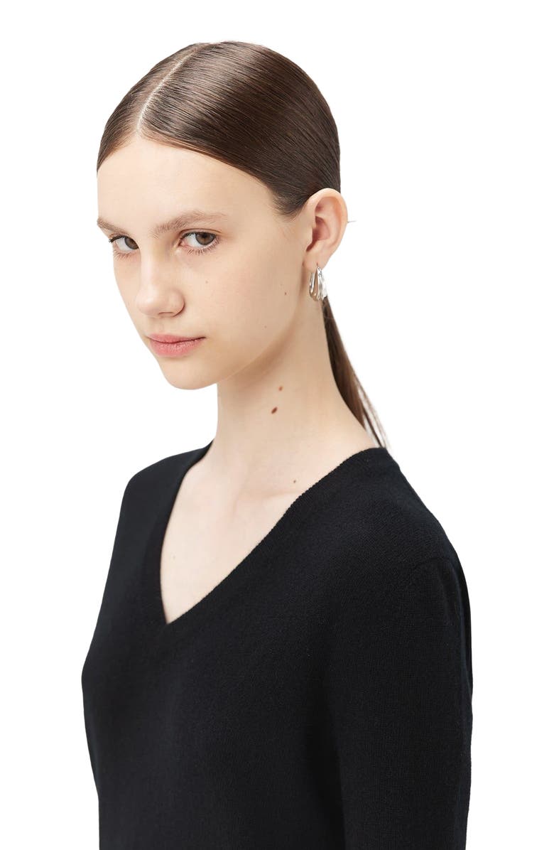 GOBI Mongolian Cashmere Essential Cashmere V-Neck Sweater, Alternate, color, Black