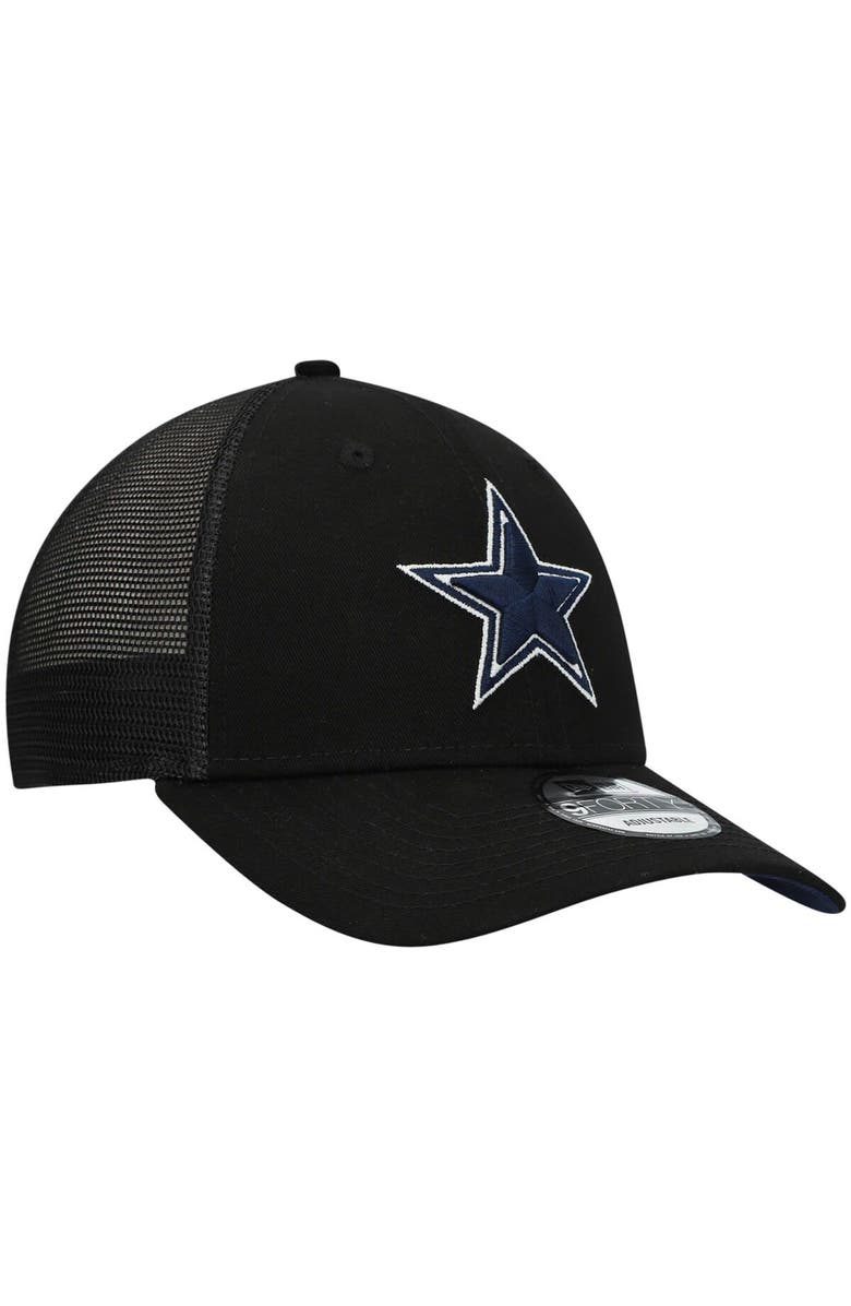 New Era Men's New Era Black Dallas Cowboys Basic Trucker 9FORTY Snapback Hat, Alternate, color, 