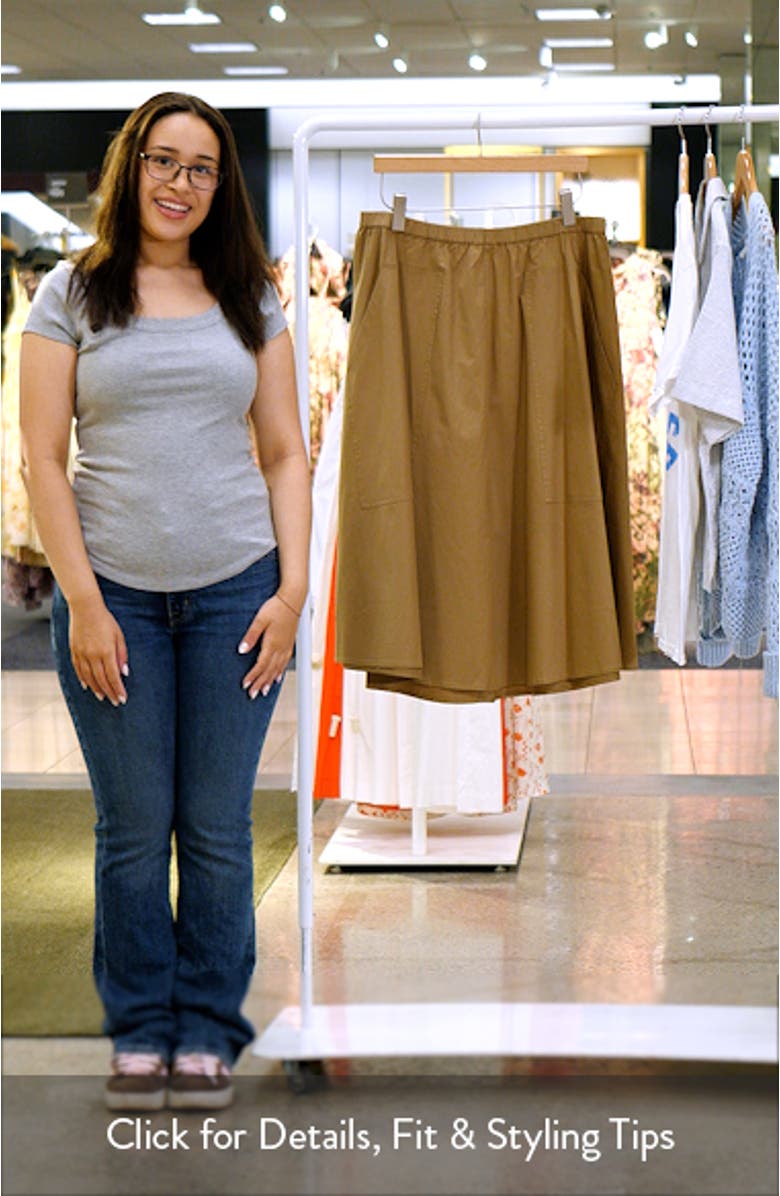 Stretch Cotton Midi Skirt, sales video thumbnail
