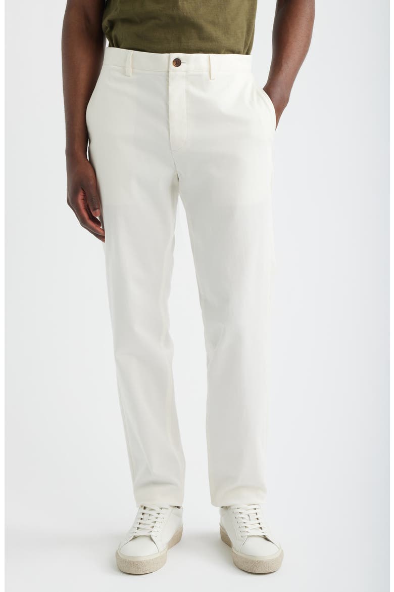 Zaine Slim Chino in Moonsoft Cotton Blend Trousers, Main, color, WINTER IVORY