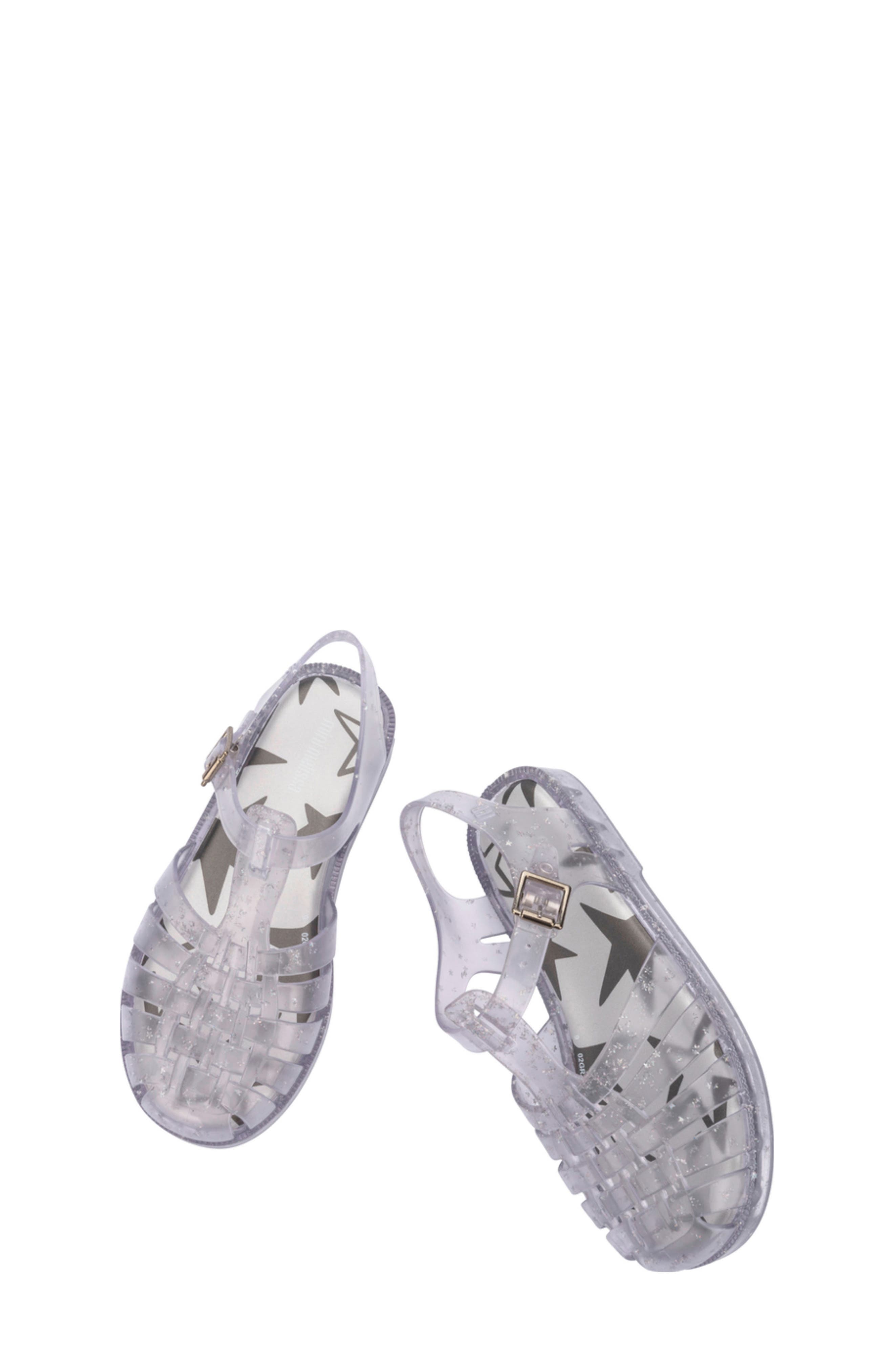 Melissa Kids' Possession Metallic Jelly Sandal, Alternate, color, Glitter Clear