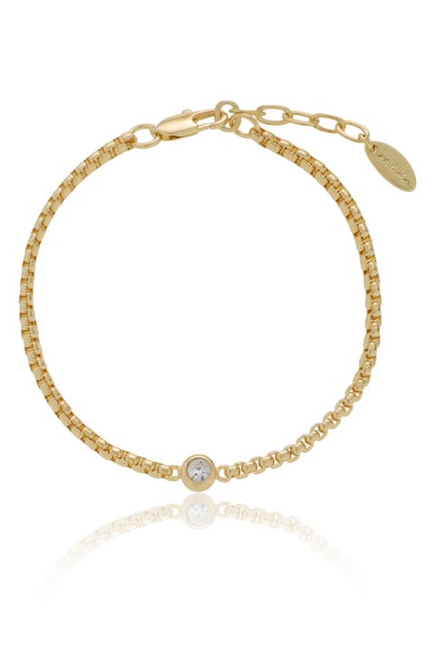 Bezel Set Crystal Chain Bracelet