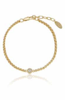 Ettika Bezel Set Crystal Chain Bracelet