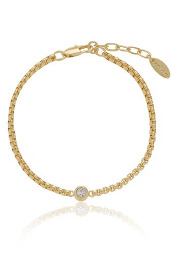 Ettika Bezel Set Crystal Chain Bracelet In Gold