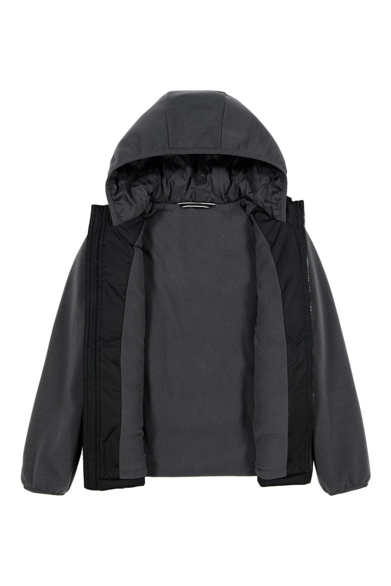 Kids' Water Repellent Mixed Media Jacket, Alternate, color, BLACK