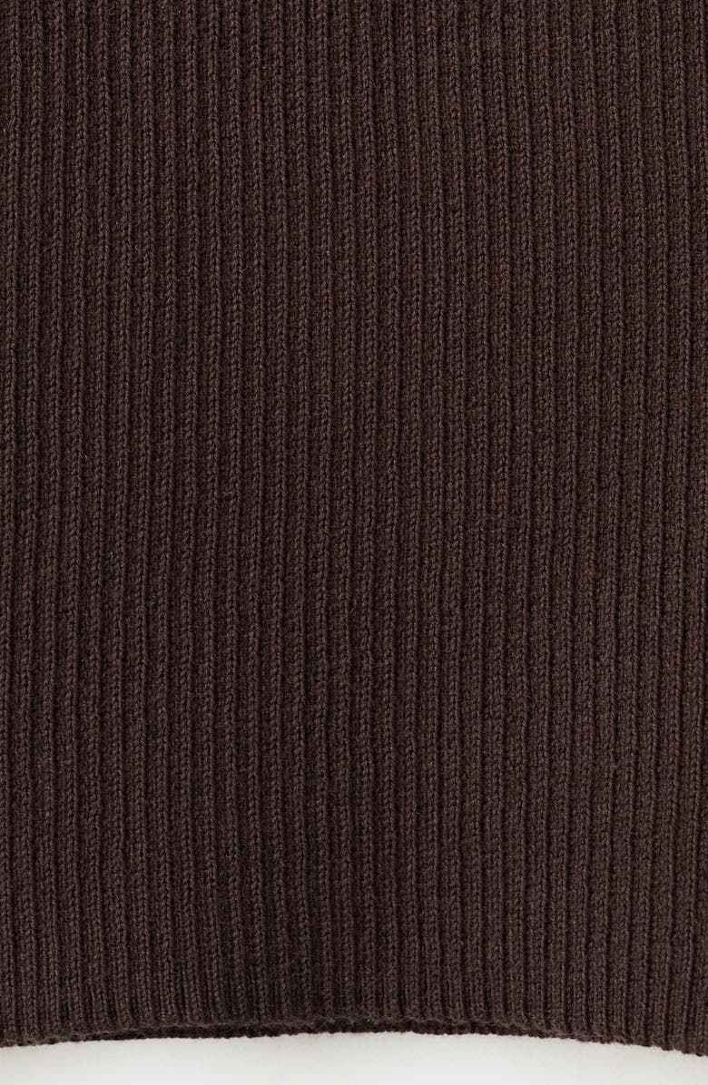 MANGO Cotton Blend Rib Sweater Tank, Alternate, color, Chocolate