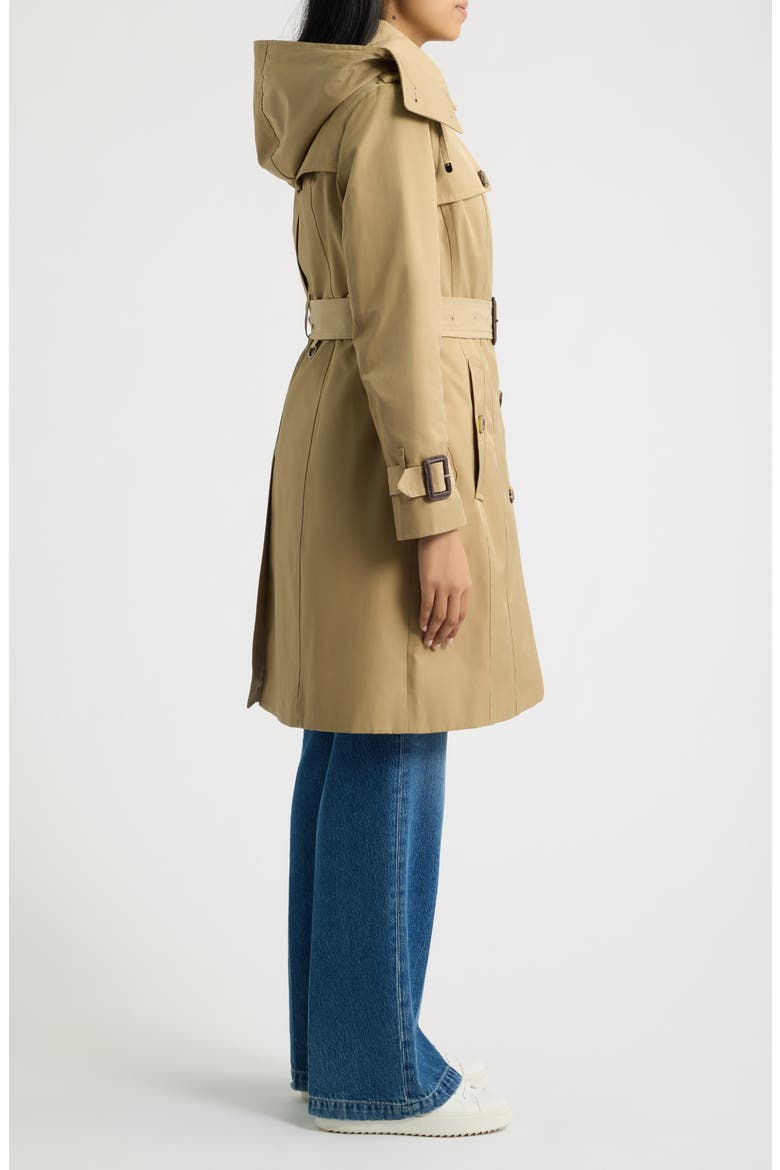 Single Breasted Trench Coat with Removable Hood, Alternate, color, BRITISH KHAKI