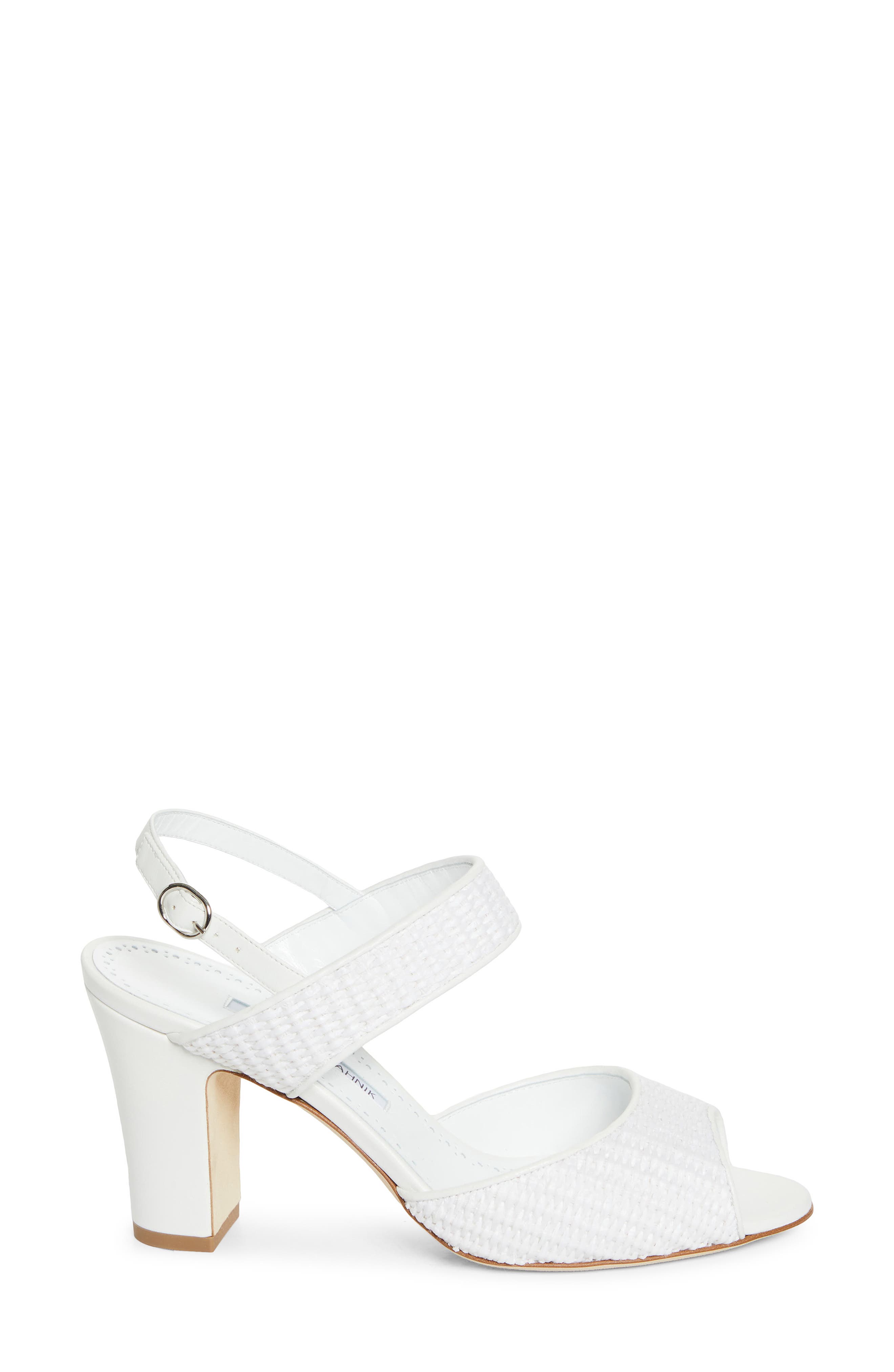 Manolo Blahnik Khiko Slingback Sandal, Alternate, color, White