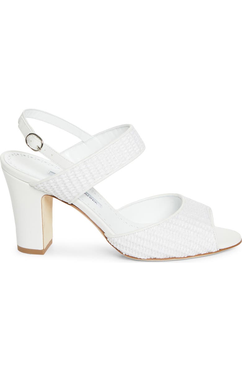 Manolo Blahnik Khiko Slingback Sandal, Alternate, color, White