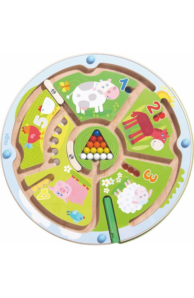 HABA Busy Board for Toddlers 2-4 - Number Maze Magnetic Puzzle Game, Toddler Travel Toys for Preschoolers & Fine Motor STEM Toy, Main, color, Multi