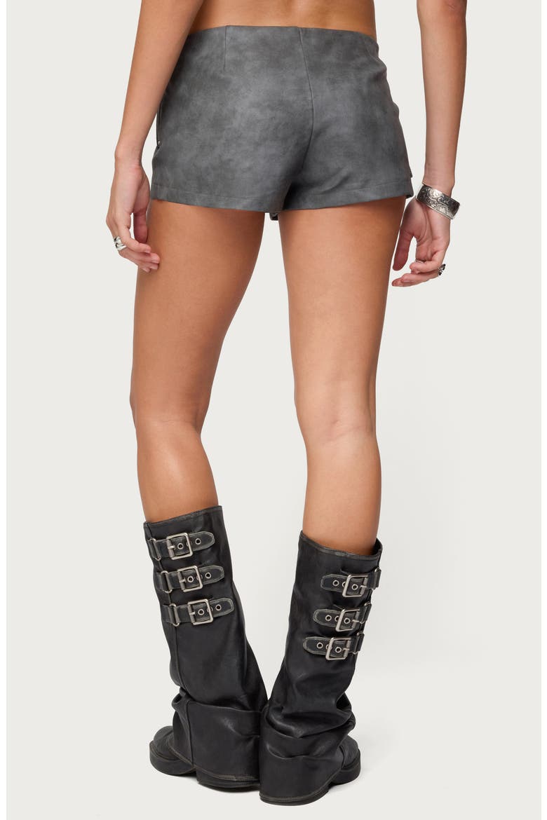 Houston Faux Leather Micro Shorts, Alternate, color, DARK-GRAY