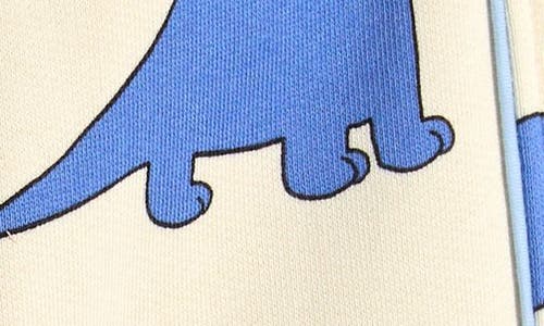 Mini Rodini Dino Print Organic Cotton Sweatpants In White