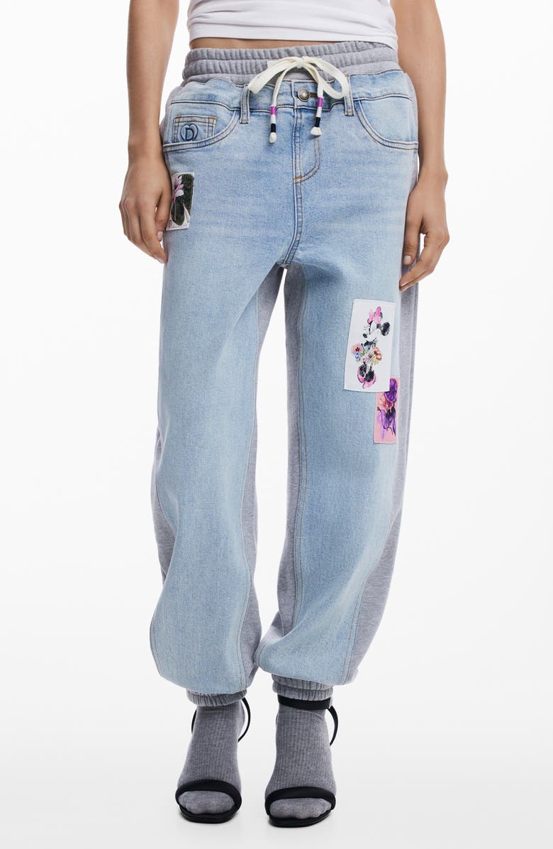 Desigual Minnie Mouse<sup>™</sup> Jogger Jeans, Main, color, Light Blue