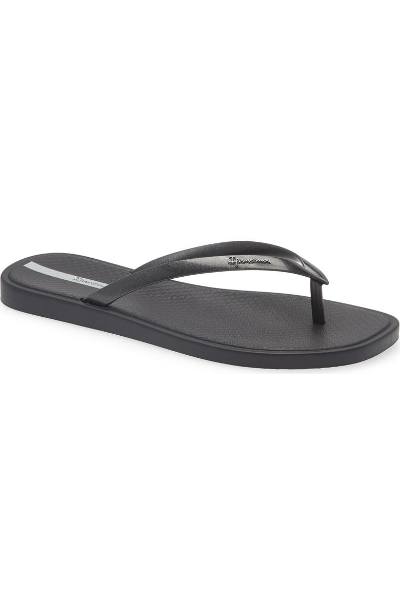 Ipanema Solar Color Flip Flop, Main, color, Black/ Metallic Black