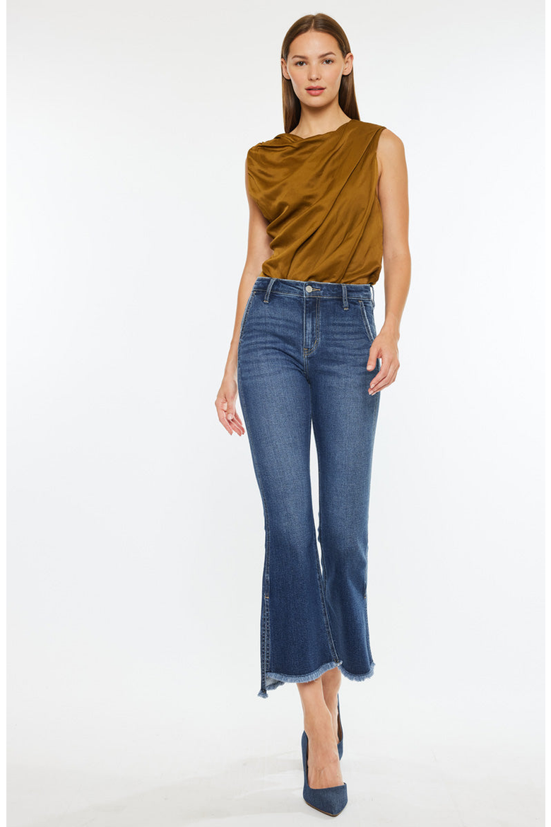 Reba High Rise Cropped Flare Jeans, Alternate, color, Medium Wash