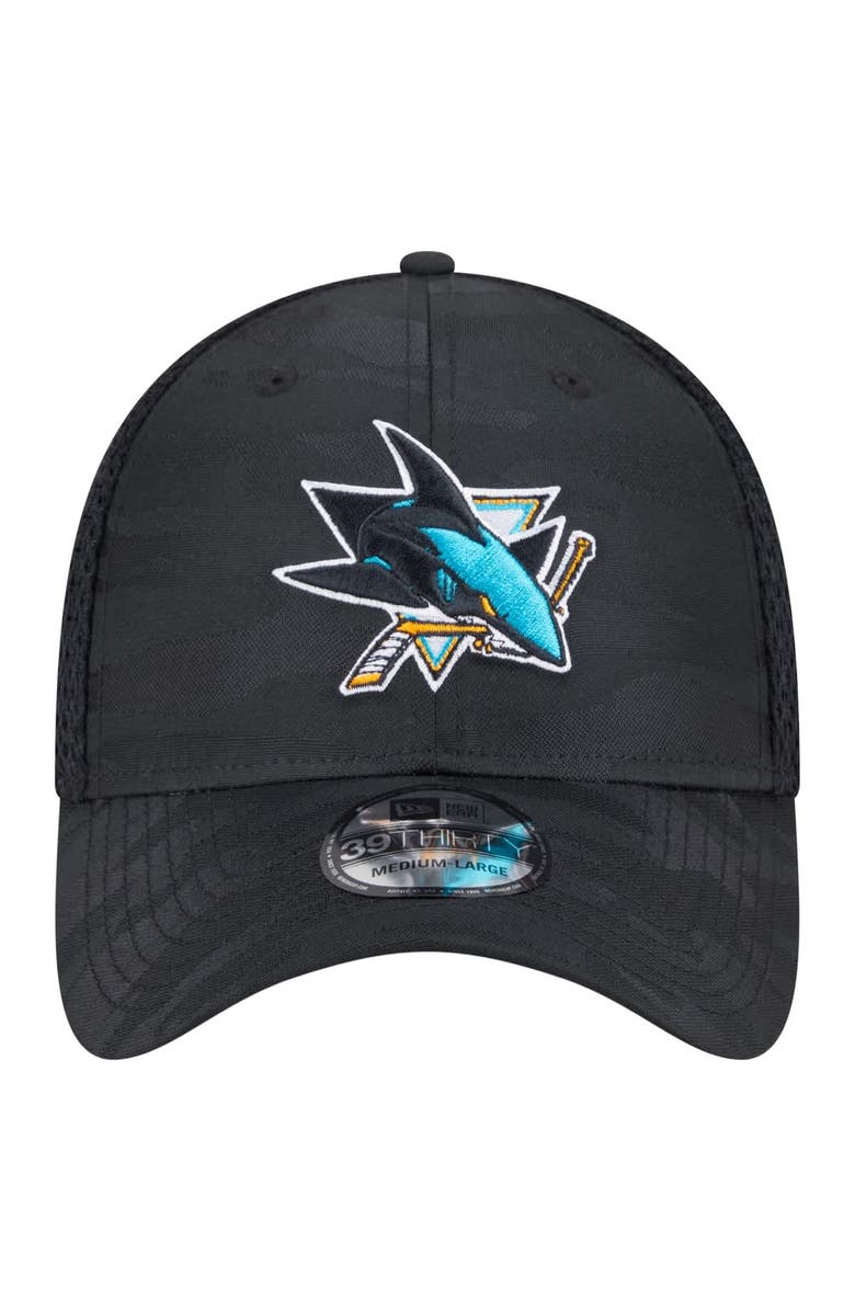 New Era Men's New Era Black San Jose Sharks Active Subtle Camo 39THIRTY Flex Hat, Alternate, color,